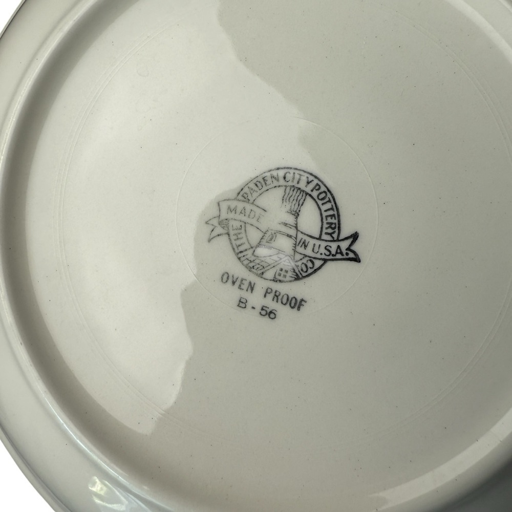 Paden City Pottery Bluebell Bowl /Dinner Plate USA Oven Proof 8” Wildflower MCM - Picture 14 of 16
